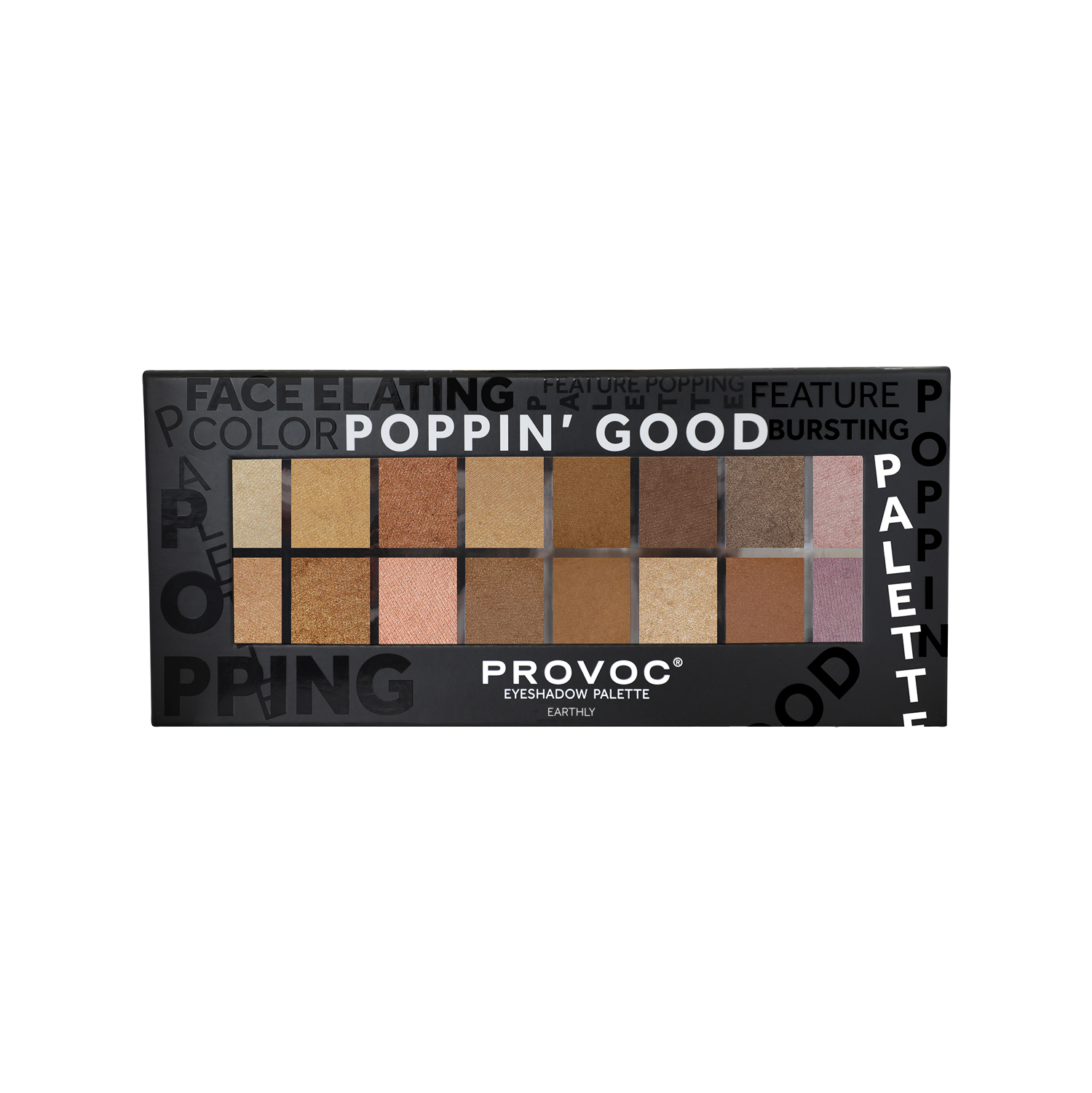 PROVOC POPPIN' GOOD Eyeshadow Earthly Palette 16 Colors